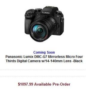 Panasonic Lumix DMC-G7 Mirrorless Micro Four Thirds Digital Camera- Lens -Black