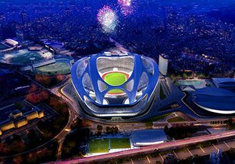 This artist rendering released by Japan Sport Council shows the new National Stadium, the main venue Tokyo plans to build for the 2020 Summer Olympics. The futuristic 80,000-seat main stadium will be the centerpiece, touted by organizers as one of the most advanced in the world. Designed by Zaha Hadid, it will go up on the site of the Olympic Stadium from 1964, the last time Tokyo was host. The Japanese capital, selected Saturday, Sept. 7, 2013 over Istanbul and Madrid to host in 2020, will also reuse three venues from the 1964 Games, demonstrating a commitment to its Olympic legacy. The main stadium, which will have a retractable roof, is expected to be finished in time to host the 2019 Rugby World Cup. (AP Photo/Japan Sport  Council)