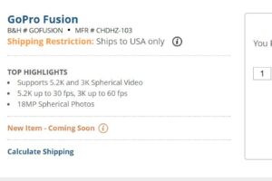 B&H Photo Opens Pre-Order for GoPro Fusion 360 Camera