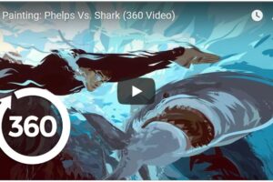 Your Daily Explore 360 VR Fix: 3D Painting: Phelps Vs. Shark (360 Video)