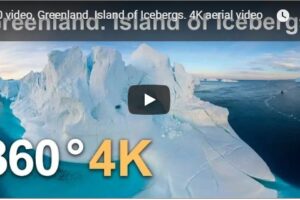 Your Daily Explore 360 VR Fix: 360 video, Greenland. Island of Icebergs. 4K aerial video