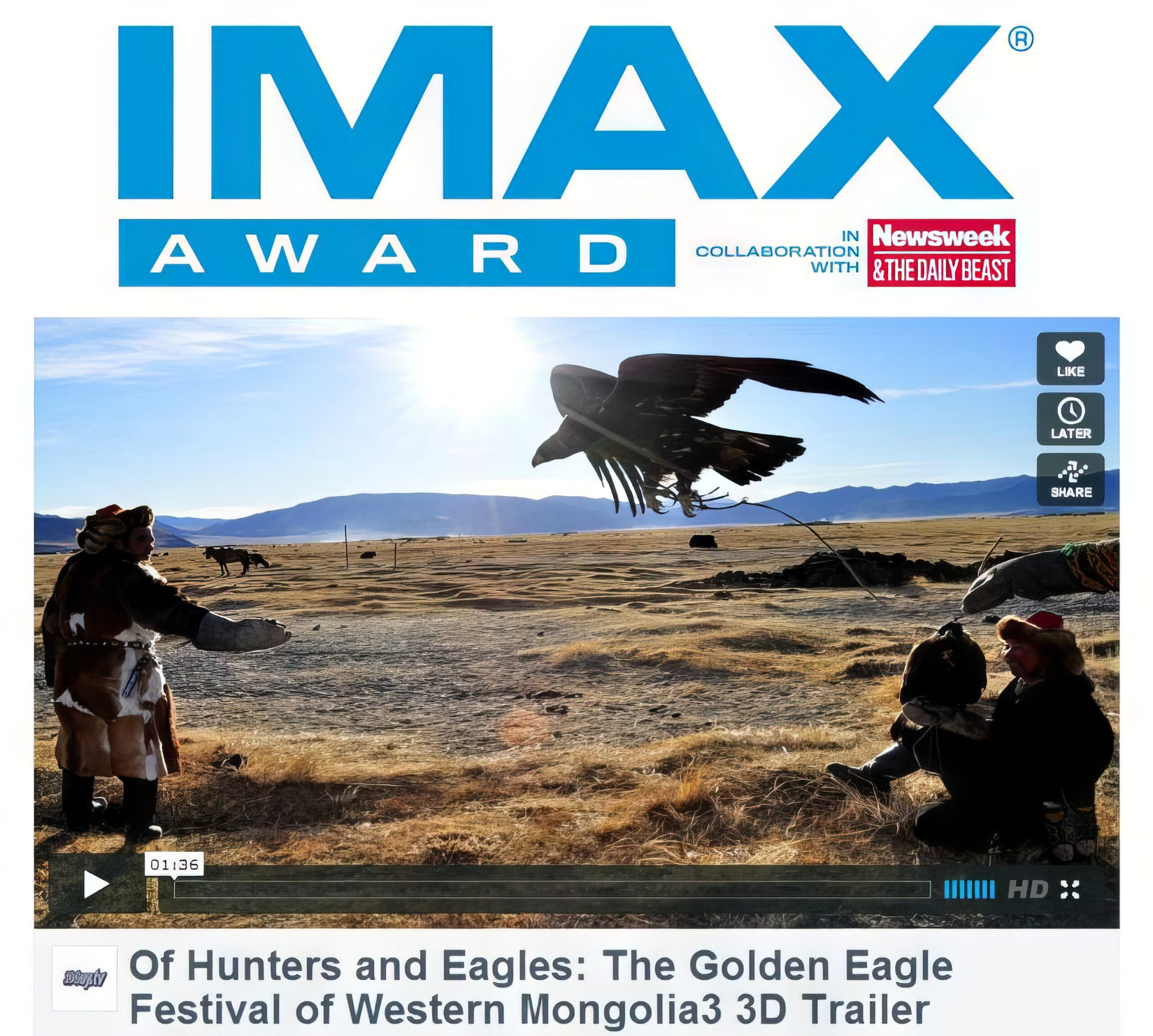 IMAX Award Winner Of Hunters and Eagles one-hour self-financed documentary on Ancient Angkor was licensed by The Discovery Channel.